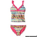 Jessica Simpson Girls Two Piece Ruffle Swimsuit 7 Multi  B01MCVJ3LO